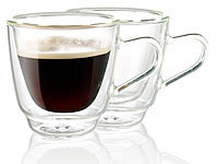 Cucina di Modena Doppelwandige Espresso-Tassen aus Glas, 2er-Set; Espressokocher Espressokocher Espressokocher 