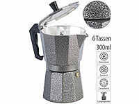 Cucina di Modena Espresso-Kocher in Hammerschlag-Optik, für 6 Tassen, 300 ml; Espressokocher für Induktion 